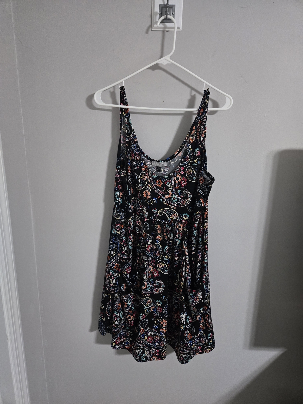 DYI Black Paisley Tank Midi Dress with Multicolor Print